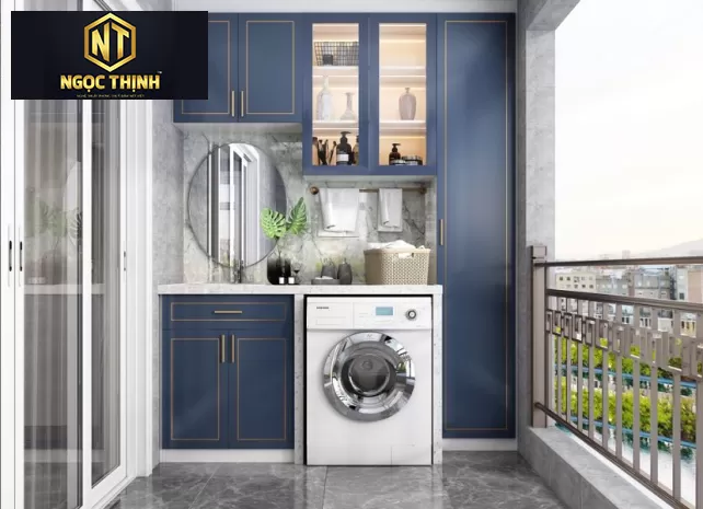 TỦ MÁY GIẶT KẾ HỢP TỦ TIỆN LỢI GỌN GÀNG ĐA NĂNG MẪU 17